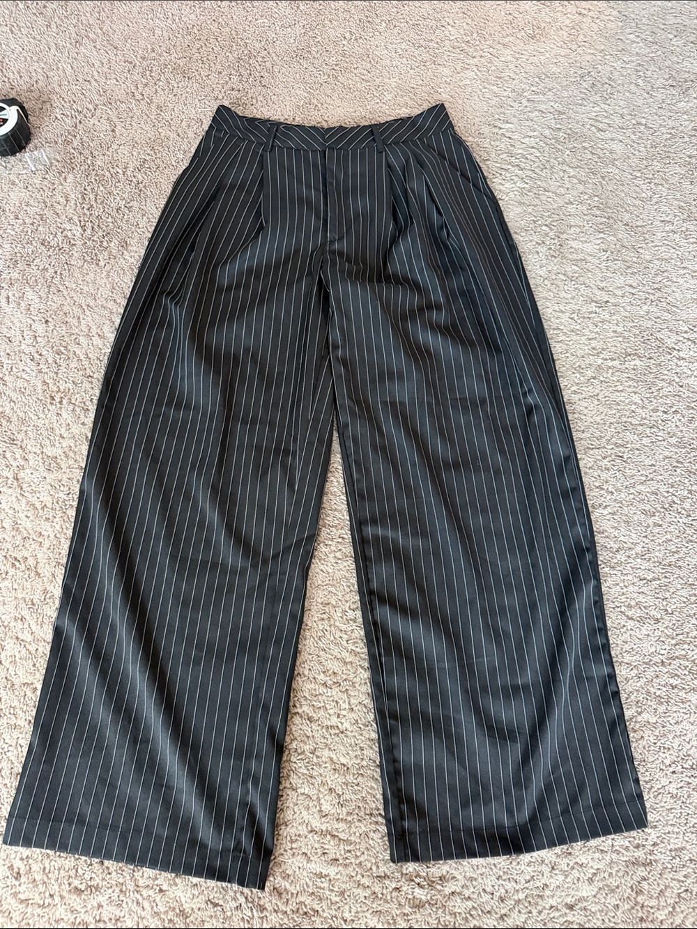 Madden Girl Black Pinstripe Wide-Leg Pants